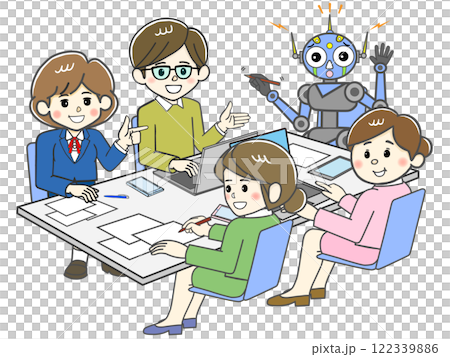 ビジネスミーティングAIロボットの手を借りたけど協調性は勉強中! ビジネスミーティングAIロボットの手を借りたけど協調性は勉強中! 122339886