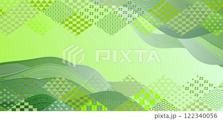 新緑 和柄 模様 背景 新緑 和柄 模様 背景 122340056