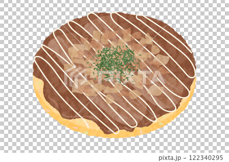 Hand-drawn vector illustration of okonomiyaki 122340295