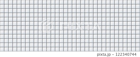 Seamless grey tile pattern. Square ceramic tiled texture for bathroom wall, kitchen floor, pool surface. Repeating white mosaic grid background. Repeated light brick backdrop. Vector wallpaper Seamless grey tile pattern. Square ceramic tiled texture for bathroom wall, kitchen floor, pool surface. Repeating white mosaic grid background. Repeated light brick backdrop. Vector wallpaper 122340744