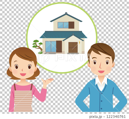 A couple talking about their home A couple talking about managing their parents' home A couple talking about their home A couple talking about managing their parents' home 122340761