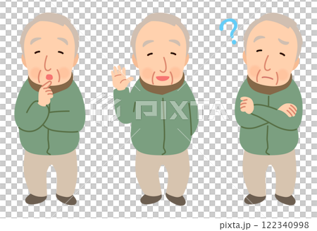 Elderly man, facial expression pose, senior, elderly, late elderly 122340998