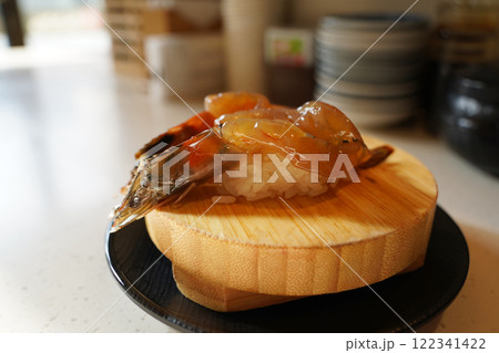 Sushi made with soy sauce shrimp Sushi made with soy sauce shrimp 122341422