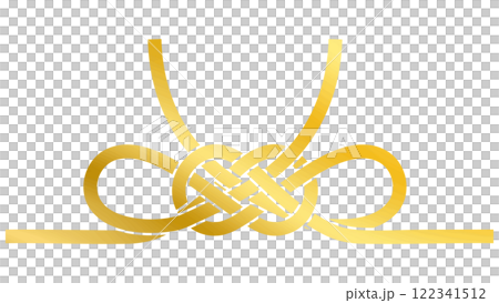 Vector illustration of gold bow mizuhiki ribbon 122341512