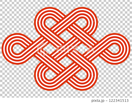 Vector illustration of Takara-musubi Mizuhiki ribbon Vector illustration of Takara-musubi Mizuhiki ribbon 122341513