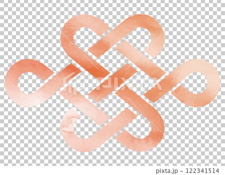 Vector illustration of a watercolor-style Takara-musubi Mizuhiki ribbon 122341514
