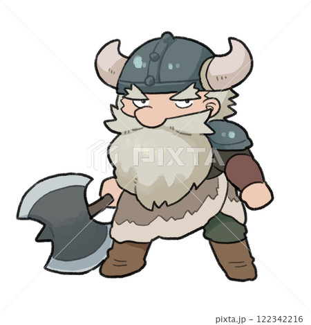 ひげの生えた戦士のイラスト 122342216