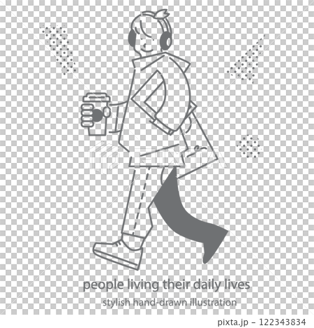 People living their own lifestyles: simple and stylish hand-drawn illustrations People living their own lifestyles: simple and stylish hand-drawn illustrations 122343834