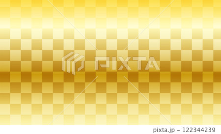 和の背景　金色の市松文様 122344239