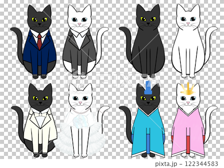 穿著各種場合衣服的貓的全身插圖集 穿著各種場合衣服的貓的全身插圖集 122344583