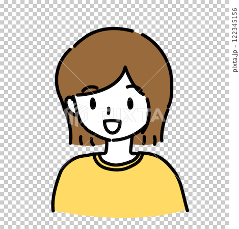 簡單的線條畫年輕女子插圖 簡單的線條畫年輕女子插圖 122345156