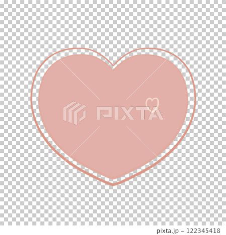 Hand-drawn heart - A color of gentleness and strength - Coral tone x shell pink 3 122345418