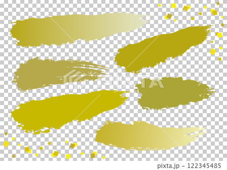 手書き筆タッチのラインフレームセット/金 122345485