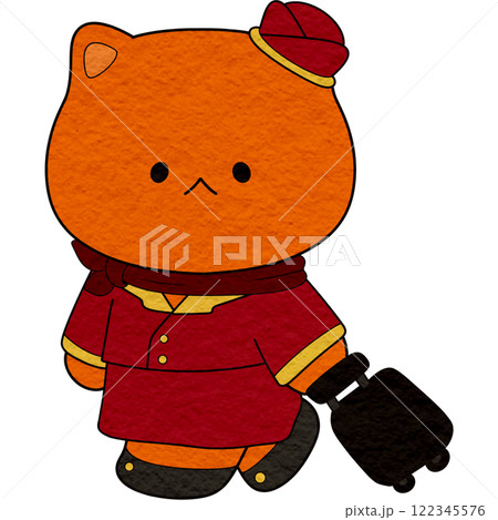 The illustration of an air hostess 122345576