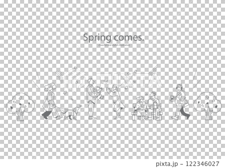 People living their own lifestyles: simple and stylish hand-drawn illustrations 122346027