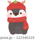 Cute Cartoon Penguin  Winter Illustration  Christmas 122346229
