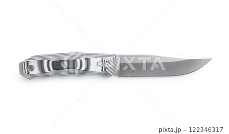 Knife isolated on white. A reliable knife for hunting self-defense. Knife isolated on white. A reliable knife for hunting self-defense. 122346317