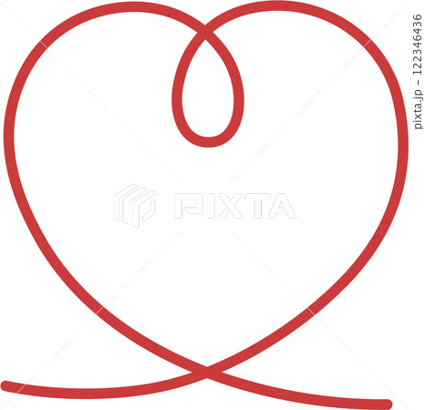 シンプルな線画のハートの装飾枠 122346436