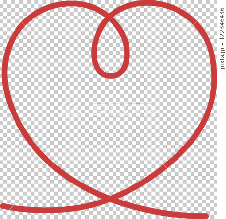 シンプルな線画のハートの装飾枠 122346436
