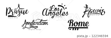 City and Capitals Name Original Design Vector Set City and Capitals Name Original Design Vector Set 122346594