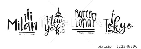 City and Capitals Name Original Design Vector Set City and Capitals Name Original Design Vector Set 122346596