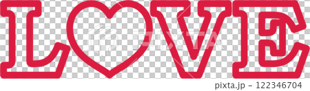 Simple red "LOVE" logo illustration Simple red "LOVE" logo illustration 122346704