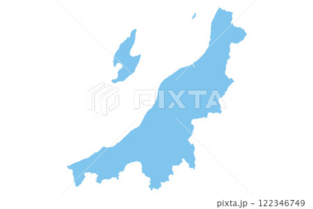リアルな新潟県の地図、日本の地方 122346749