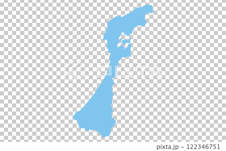 Realistic map of Ishikawa prefecture, Japan region 122346751