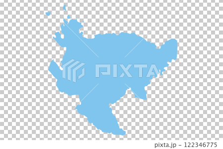 Realistic map of Saga prefecture, Japan region 122346775