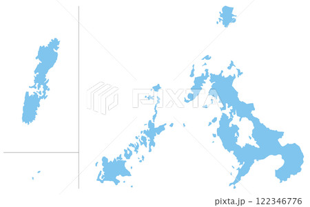 リアルな長崎県の地図、日本の地方 122346776