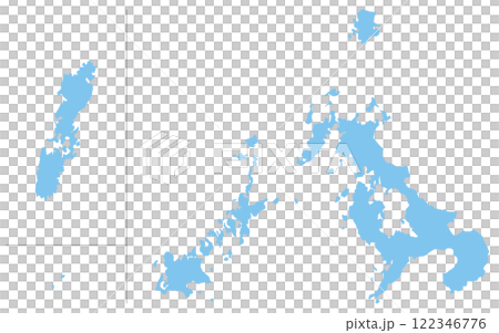 Realistic map of Nagasaki prefecture, Japan region 122346776