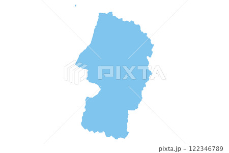 リアルな山形県の地図、日本の地方 122346789
