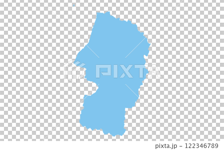 リアルな山形県の地図、日本の地方 122346789