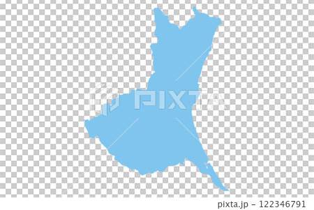 リアルな茨城県の地図、日本の地方 122346791