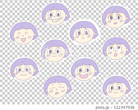 Girl Ten Faces 122347036