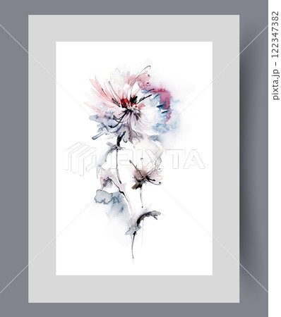 Beautiful dandelion on creative work in watercolor style, symbolizes purity and freshness 122347382