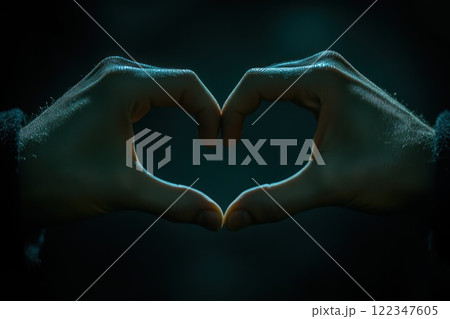 woman hands making a heart shape with his fingers 122347605