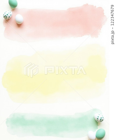 watercolor easter empty background with eggs in pastel colours watercolor easter empty background with eggs in pastel colours 122347679