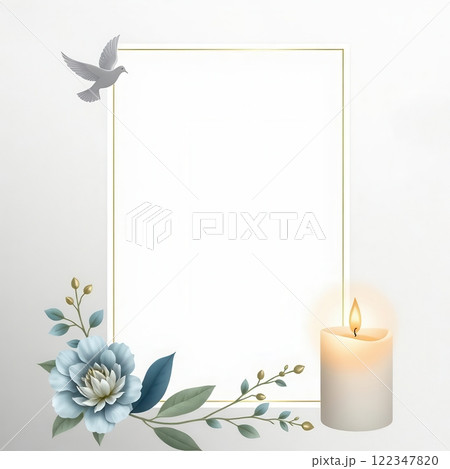 Elegant funeral flyer templates featuring soft floral designs, candles, and soothing backgrounds Elegant funeral flyer templates featuring soft floral designs, candles, and soothing backgrounds 122347820