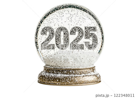 The numbers 2025 inside a snow globe, New Year's design 122348011