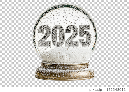 The numbers 2025 inside a snow globe, New Year's design 122348011