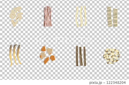 生薬一覧セット 漢方の材料イラスト 122348204