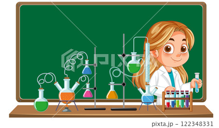 Young Scientist in Chemistry Lab 122348331