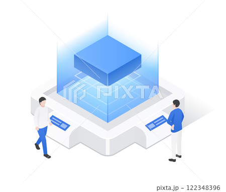製造の先進的アイソメ 製造の先進的アイソメ 122348396