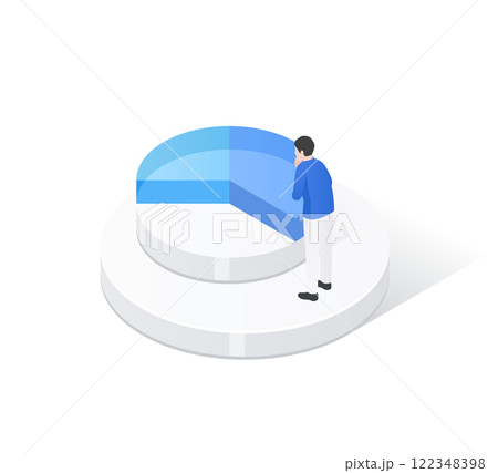 円グラフの先進的アイソメ 122348398