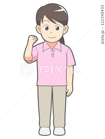 女性介護士 ガッツポーズ 女性介護士 ガッツポーズ 122348435