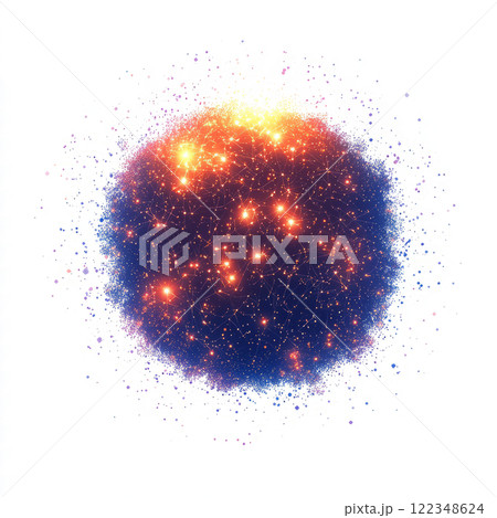 Cosmic particles forming a glowing network of constellations,  low poly on a white background 122348624