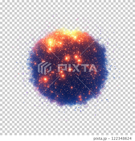 Cosmic particles forming a glowing network of constellations,  low poly on a white background 122348624