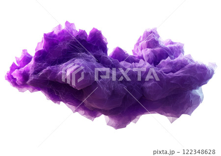 Galactic cloud with glowing purple tessellated shapes, low poly on a white background Galactic cloud with glowing purple tessellated shapes, low poly on a white background 122348628