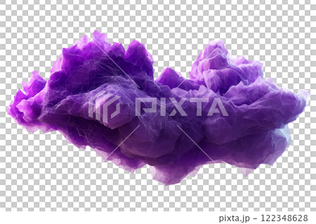 Galactic cloud with glowing purple tessellated shapes, low poly on a white background Galactic cloud with glowing purple tessellated shapes, low poly on a white background 122348628